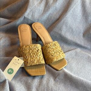 A New Day Tan Heels with Woven Design